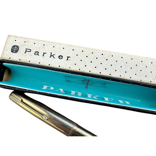 132 - 12k Gold Filled Parker '51' Fountain Pen with Original Box and Paperwork