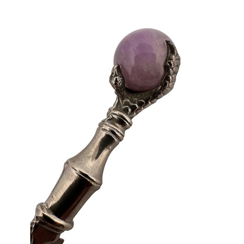 173 - Antique 'Claw' Bookmark with Agate Bead