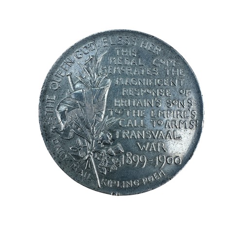 190 - A White Metal Boer War Commemorative Medallion, 'The National Commemorative Medal 1899-1900' by Spin... 