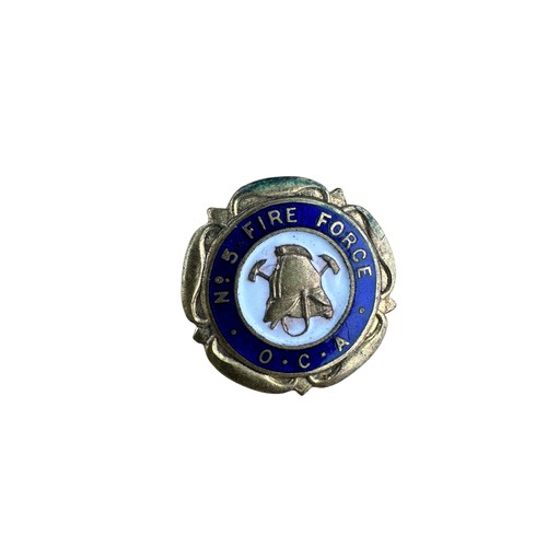 197 - World War Two 'YMCA Yorkshire War Worker' Enamel Badge by Fattorini, Bradford and a 'No. 5 Fire Forc... 