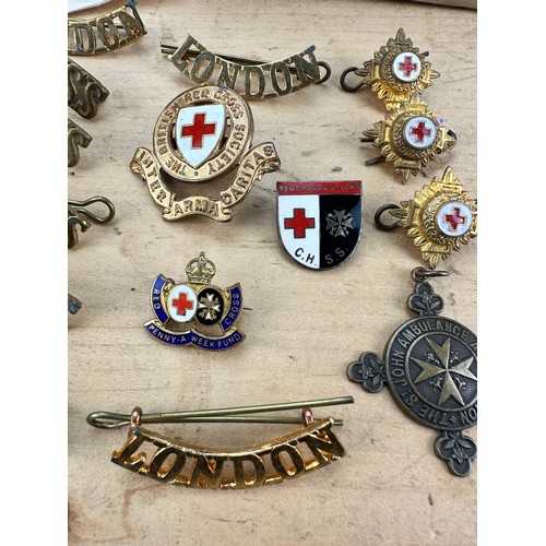 206 - Small Collection of British Red Cross and St John Ambulance Related Items including Enamel Badges et... 