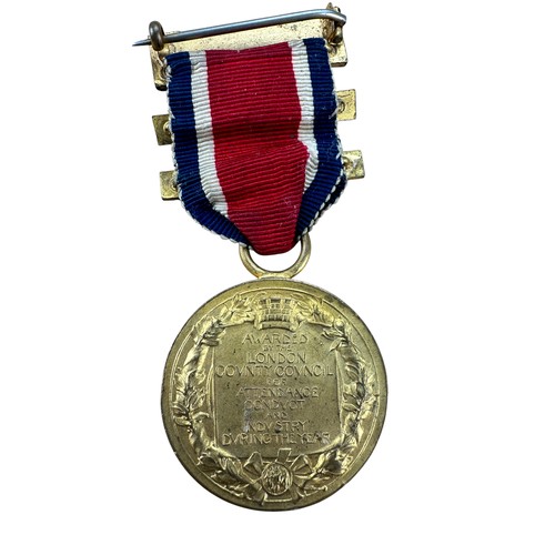 208 - 'The King's Medal' London County Council Attendance Award with 1911-12 Bar in Gilt Bronze