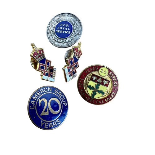 231 - 5 'Long Service' Enamel Badges including Rowntree Mackintosh