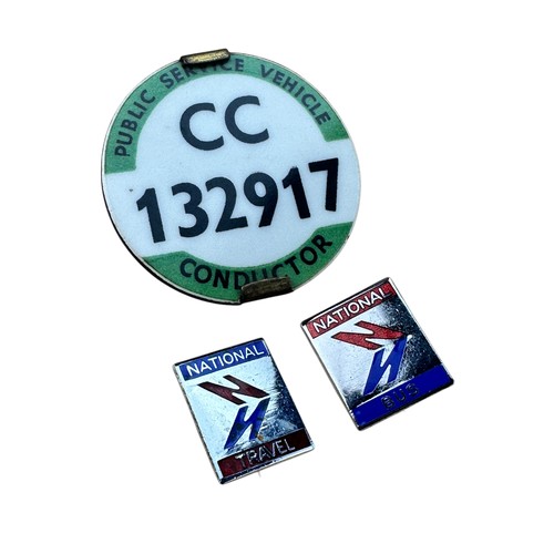 252 - 2 National Bus Enamel Badges and a Public Service Vehicle Conductor's Badge