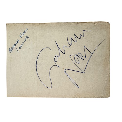 256 - Original 1960s Graham Nash (The Hollies) Autograph on Album Page with Frank Allen (The Searchers) to... 