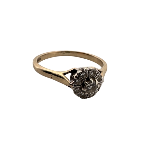 61 - Nine Carat Gold Ring set with 11 small Diamonds, size O, 2.09g...