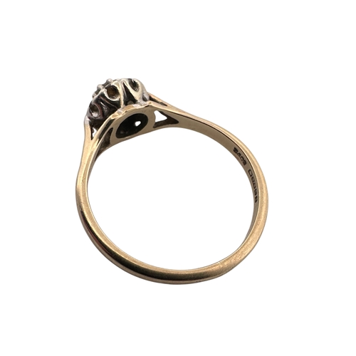 61 - Nine Carat Gold Ring set with 11 small Diamonds, size O, 2.09g...