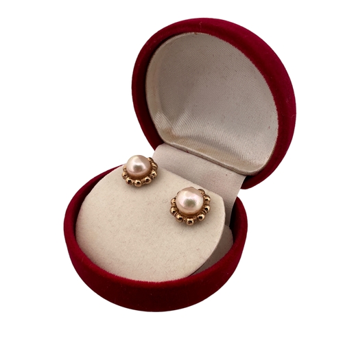 62 - Nine Carat Gold & Pearl Earrings 4g gross...