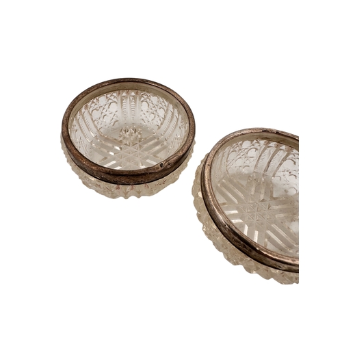 44 - Pair of Hallmarked Silver Rimmed Salts...