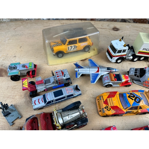 184 - Vintage Play Worn Diecast Cars including Corgi, Lesney & Matchbox Connectables