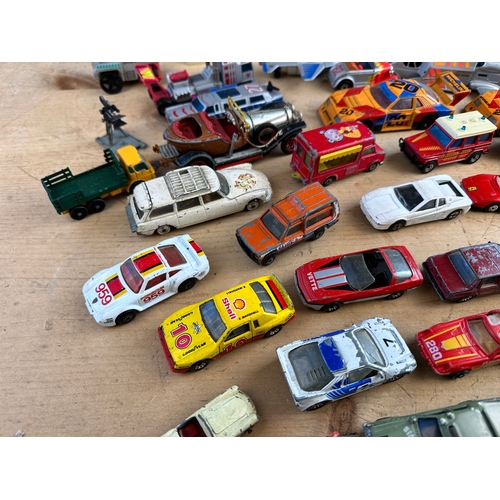 184 - Vintage Play Worn Diecast Cars including Corgi, Lesney & Matchbox Connectables