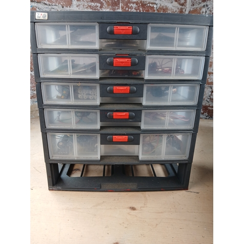 173 - Box and Drawers of OO Model Railway Spares