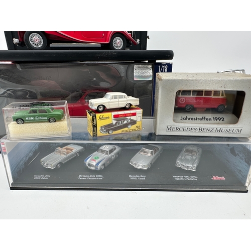 175 - Mercedes Related Die Cast Vehicles inc. Schuco Piccolo 724, Brekina, Franklin Mint etc.