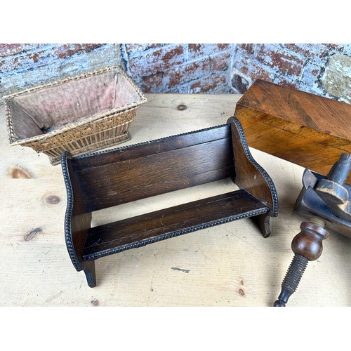 319 - Wooden Items including Oak Book Slide