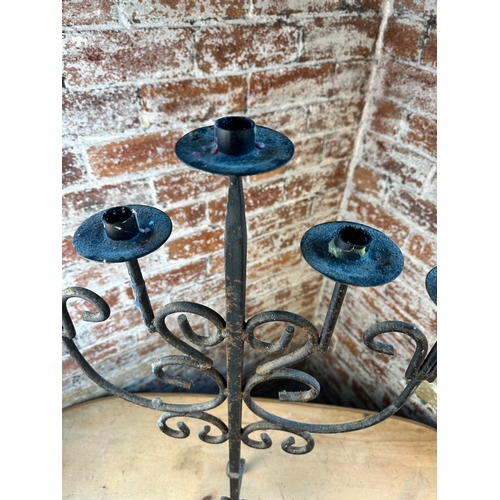 252 - Tall Vintage Wrought Iron Candelabra