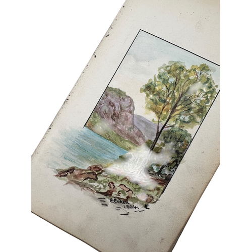 259 - Antique Album of Sketches, Paintings & Verse