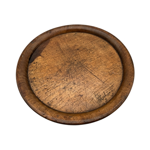 263 - Georgian Turned Wood Platter 26cm diameter