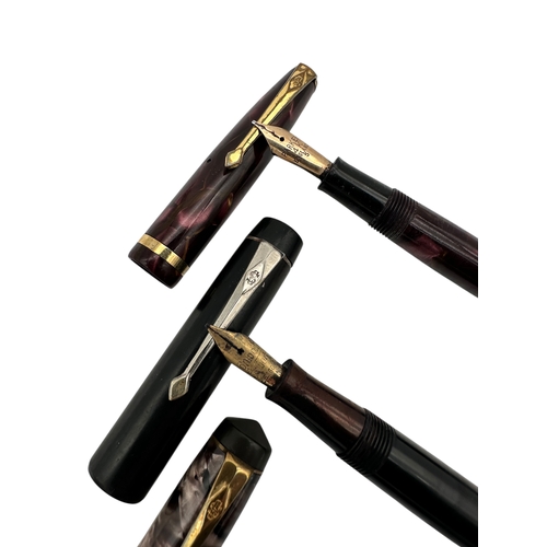 275 - Three Vintage Conway Stewart Fountain Pens with 14K Gold Nibs