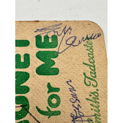 282 - 1970's Beermat with For Autographs Resembling the Beatles - No Authenification