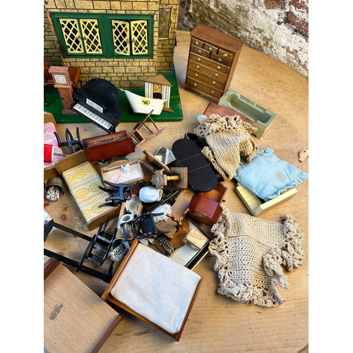 161 - Vintage Tudor Style Dolls House with Lots of Accessories  & Furniture