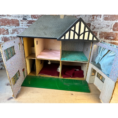 161 - Vintage Tudor Style Dolls House with Lots of Accessories  & Furniture