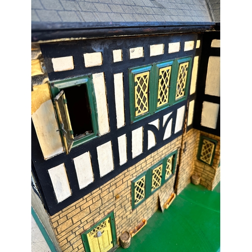 161 - Vintage Tudor Style Dolls House with Lots of Accessories  & Furniture