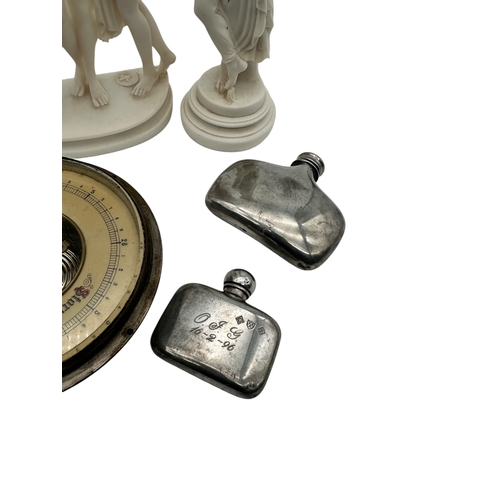 239 - Collectables including Pewter Hip Flasks