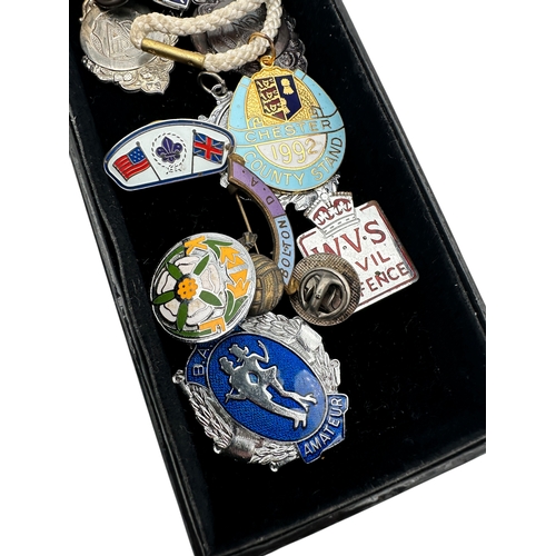 242 - Small Tray of Collectables including: Badges