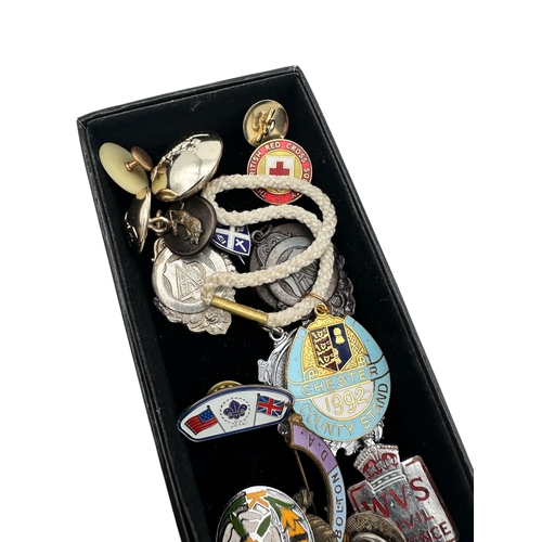 242 - Small Tray of Collectables including: Badges