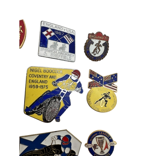 247 - Group of 12 Vintage Enamel Speedway Badges