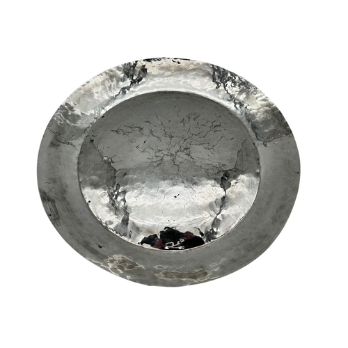 216 - Silver Coloured White Metal Hammered Dish