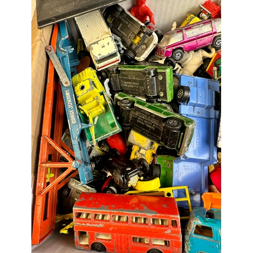 165 - Box of Play Worn Vintage Diecast Cars & Vehicles