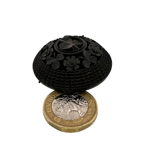 13 - Victorian Irish Bog Oak Brooch...