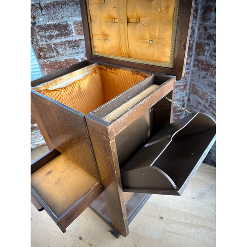 689 - Vintage Sewing Box/Table with Document Drawers to Each Side....