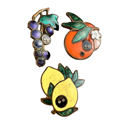 521 - Three Robertson's Pre War Fruit Enamel Badges...