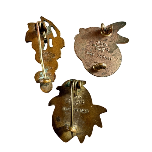 521 - Three Robertson's Pre War Fruit Enamel Badges...
