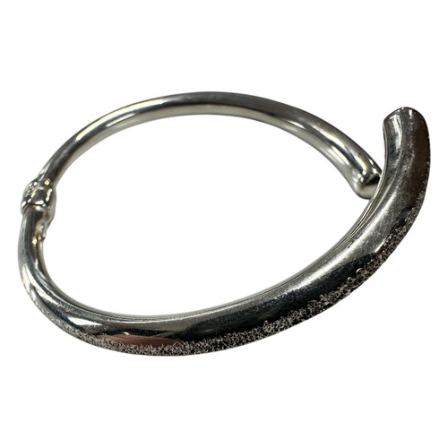 45 - Italian Silver Bangle with Engraved Detail - stamped '925 Italy', 10.5g