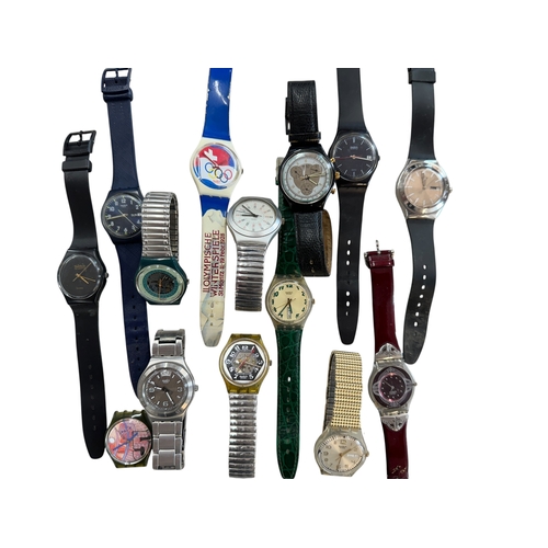 195 - Collection of 14 Vintage Swatch Watches