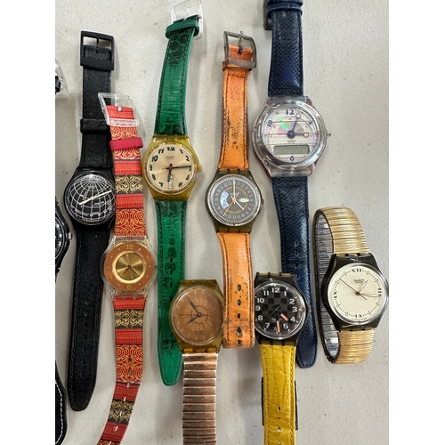 196 - Collection of 13 Vintage Swatch Watches