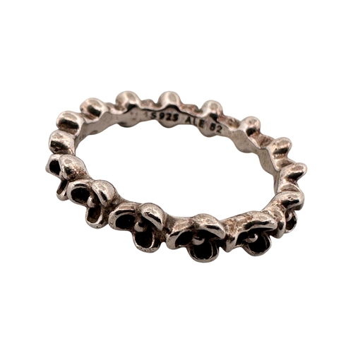 116 - Pandora Silver Flower Ring. Stamped 'S925 ALE 52'. Size L. 2.4g