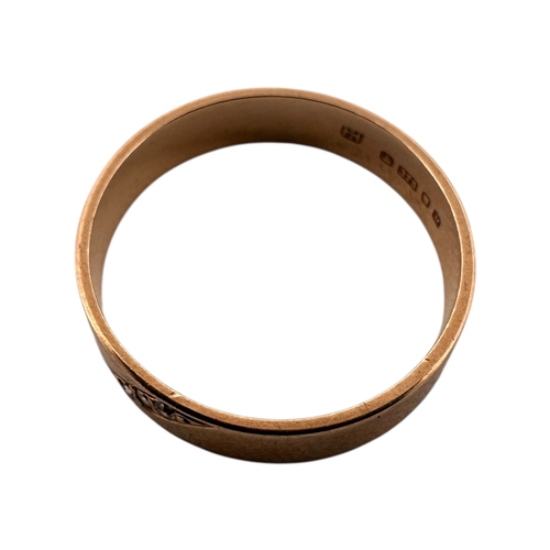 96 - Nine Carat Gold Band Ring set withSmall Diamonds. Size L. 1.73g