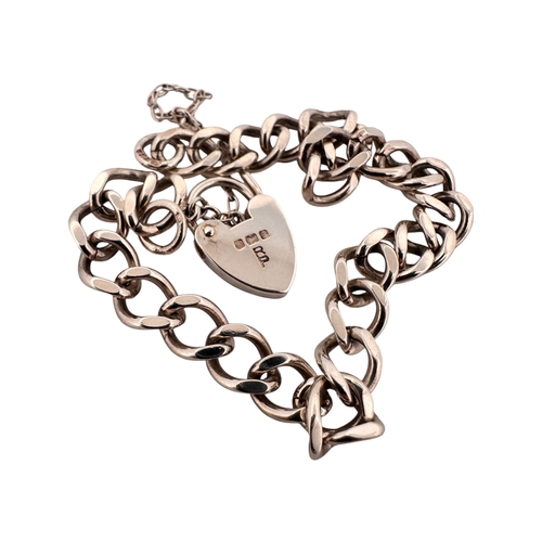 67 - Silver Charm Bracelet with Heat Shaped Padlock Clasp