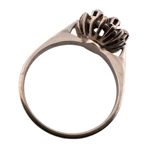 104 - Eighteen Carat White Gold Ring set with Nine Small Diamonds. Size P. 4.1g