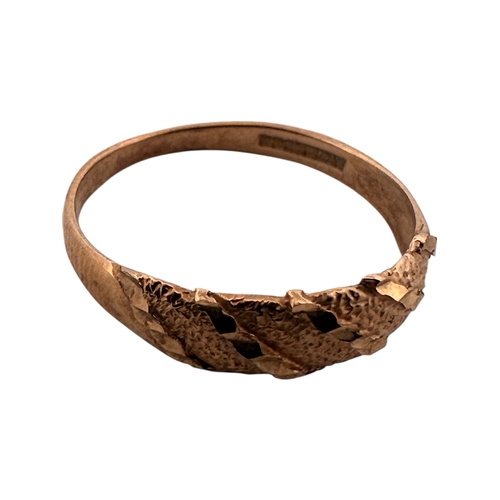 109 - Nine Carat Gold Ring. Size 0. 1.2g