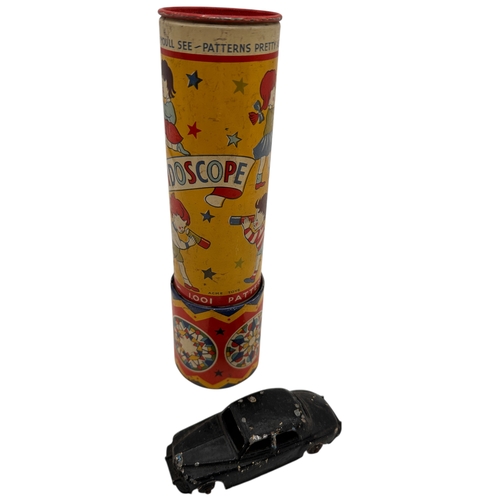 216 - Vintage Tin Plate Kaleidoscope & Playworn Dinky Car