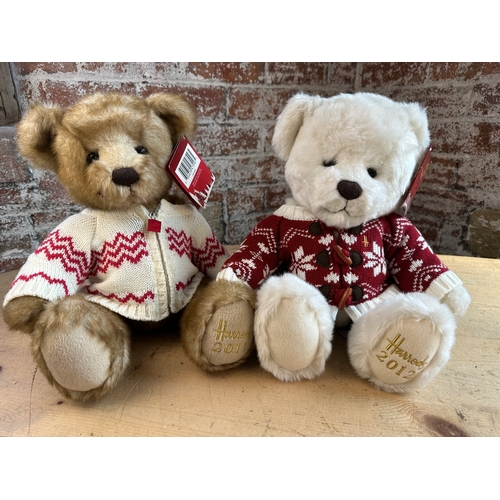 228 - Four As New with Tags Harrods Christmas Bears - 2009 to 2012