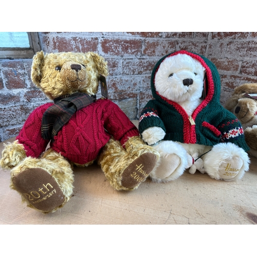 229 - Four As New with Tags Harrods Christmas Bears - 2005 to 2008