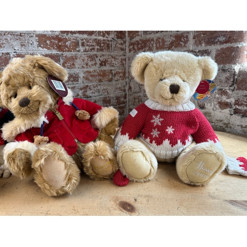 229 - Four As New with Tags Harrods Christmas Bears - 2005 to 2008