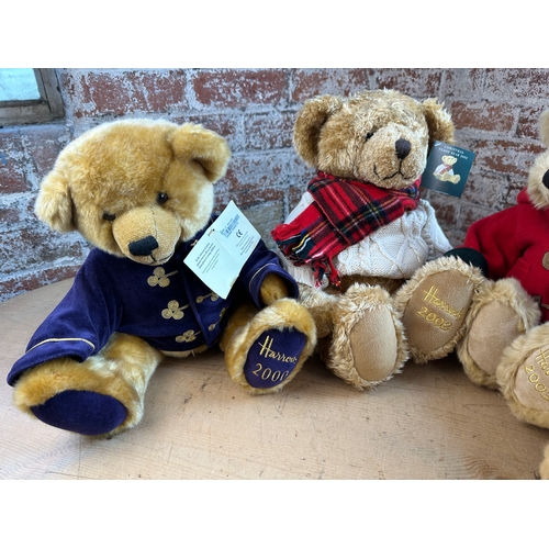 230 - Four As New with Tags Harrods Christmas Bears 2000 - 2004
