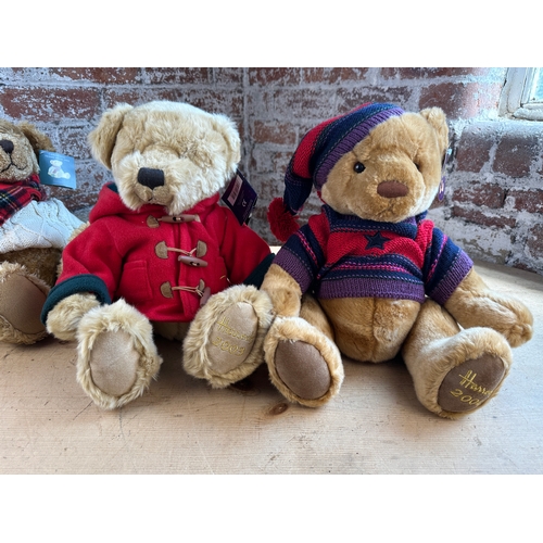 230 - Four As New with Tags Harrods Christmas Bears 2000 - 2004